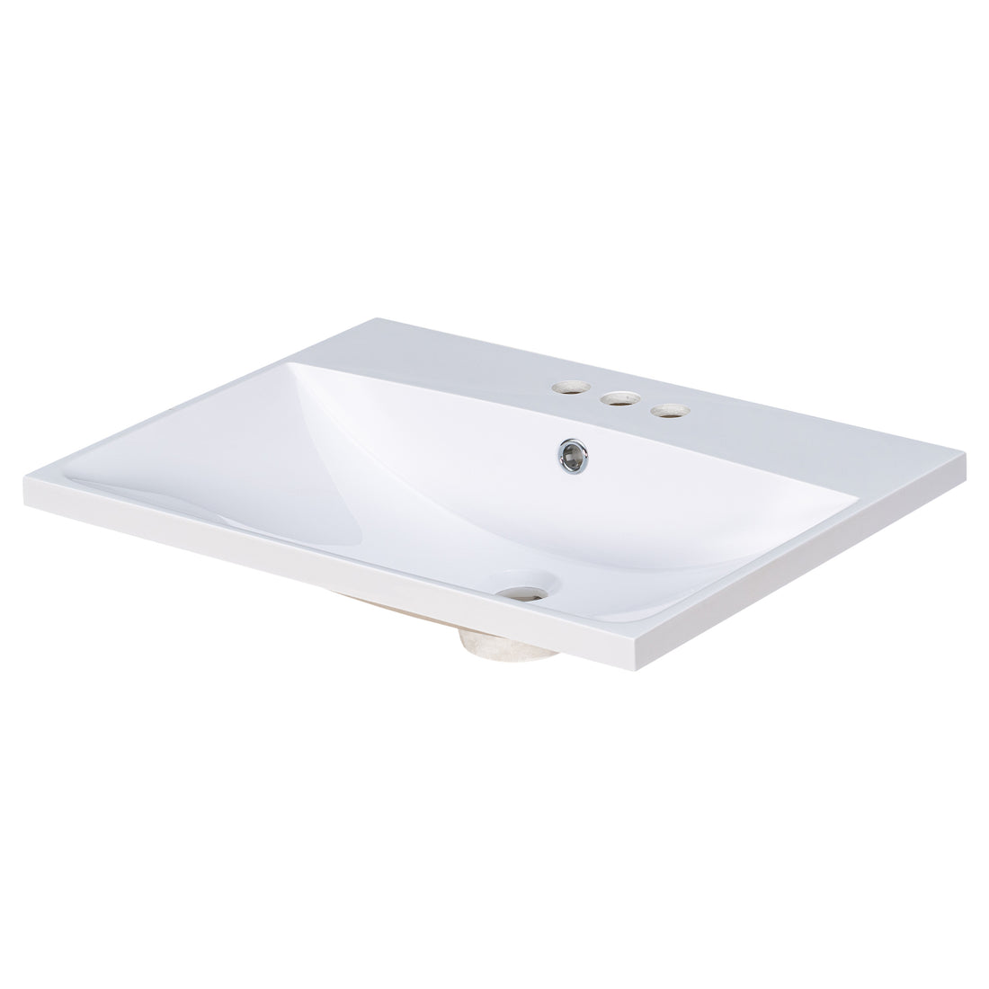 24" Bathroom Vanity Top Only White Basin 3-Faucet Holes  4" Faucet Available Ceramic