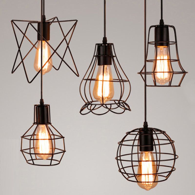 Wrought iron pendant lights, Vintage E27 85 265V simple style fashion,Suitable for home, shop decoration