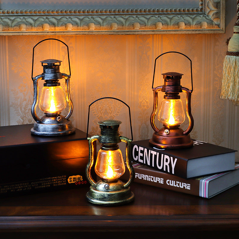 Retro Lantern Kerosene Lamp Decorative Portable Lantern Creative Clear Bar Cafe Home Festival Atmosphere Candle Night Light