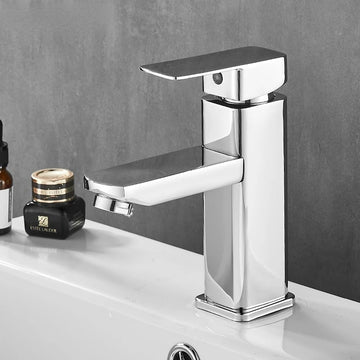 Basin Sink Bathroom Faucet Deck Mounted Hot Cold Water Basin Mixer Taps Lavatory Sink Tap