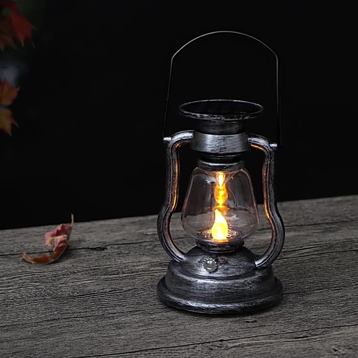 Retro Lantern Kerosene Lamp Decorative Portable Lantern Creative Clear Bar Cafe Home Festival Atmosphere Candle Night Light