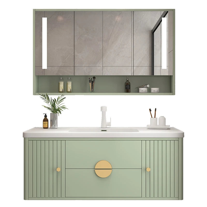 Ceramic integrated basin, bathroom cabinet, combined washstand, toilet, hand washbasin, oak smart mirror cabinet