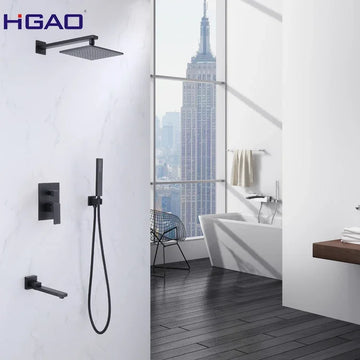 China Wholesale Three-Function Smart Matte Black Bath Shower Set Cold Hot Shower Combination for Bathroom Use