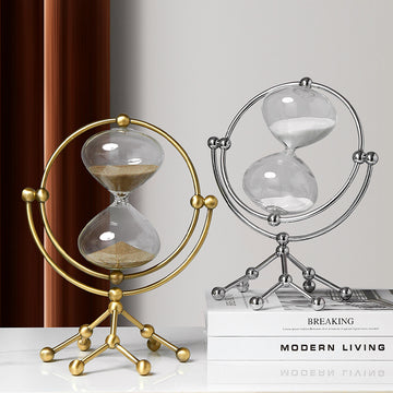 Nordic Light Luxury Rotating Hourglass Metal Crafts Decoration, Living Room, Wine Cabinet, Home Decoration and Decoration