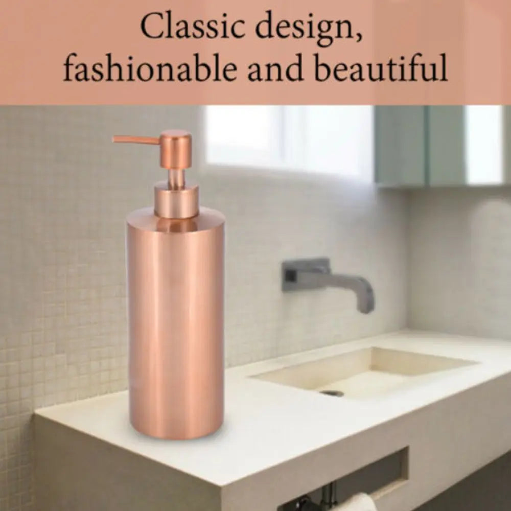 Moisture Container Skin Care Rose Gold Cylindrical Shower Gel Bottles 304 Stainless Steel Soap Dispenser Hand Sanitizer Bottle