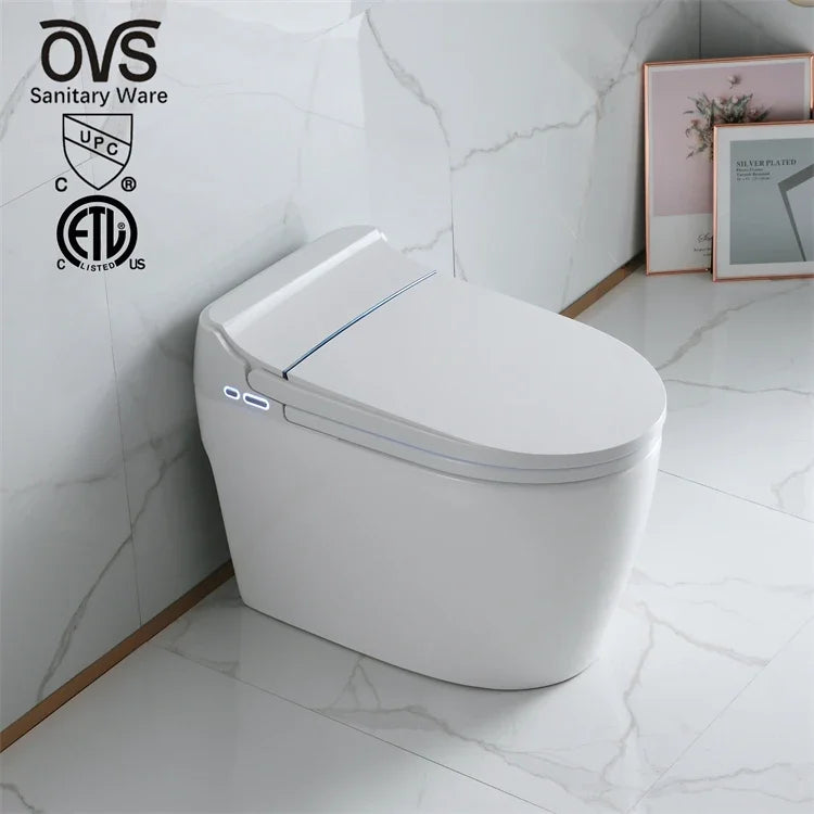 Ovs Sanitary Wares Automatic Bidet One Piece Toilet Modern Bathroom Ceramic Wc Intelligent Smart Toilet With Remote Control